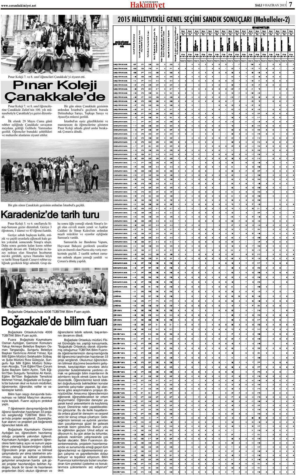 Ýlk olarak 29 Mayýs Cuma günü rehber eþliðinde Çanakkale savaþýnýn meydana geldiði Gelibolu Yarýmadasý gezildi. Öðrenciler buradaki þehitlikleri ve muharebe alanlarýný ziyaret ettiler.