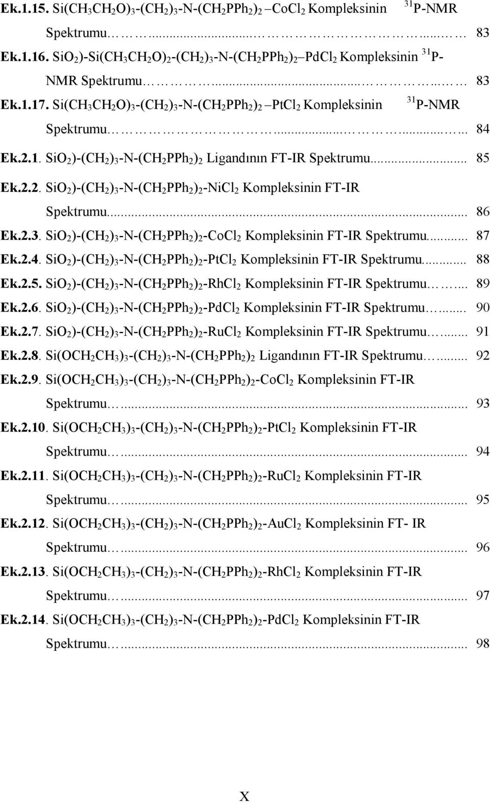 ........ 84 Ek.2.1. Si 2 )-(CH 2 ) 3 -N-(CH 2 PPh 2 ) 2 Ligandının FT-IR Spektrumu... 85 Ek.2.2. Si 2 )-(CH 2 ) 3 -N-(CH 2 PPh 2 ) 2 -NiCl 2 Kompleksinin FT-IR Spektrumu... 86 Ek.2.3. Si 2 )-(CH 2 ) 3 -N-(CH 2 PPh 2 ) 2 -CoCl 2 Kompleksinin FT-IR Spektrumu.