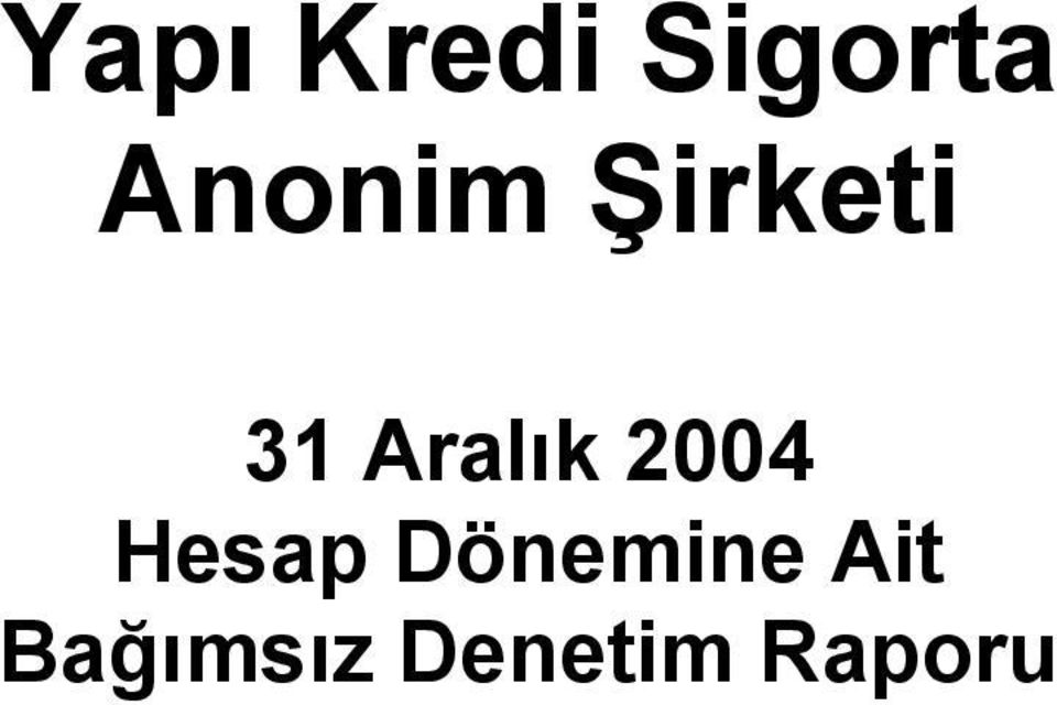 Aralık 2004 Hesap