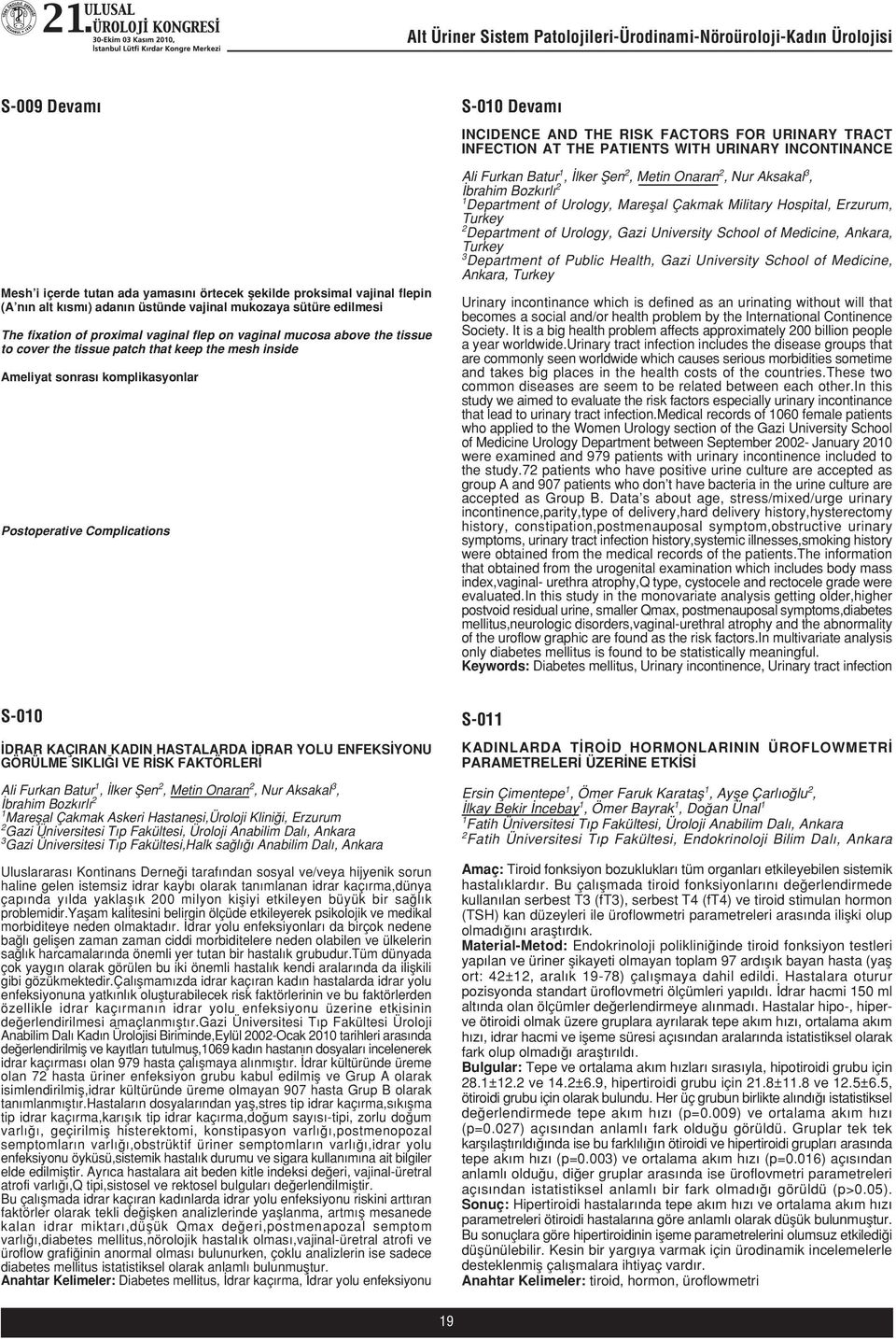 the tissue to cover the tissue patch that keep the mesh inside Ameliyat sonras komplikasyonlar Postoperative Complications Ali Furkan Batur 1, lker fien 2, Metin Onaran 2, Nur Aksakal 3, brahim Bozk