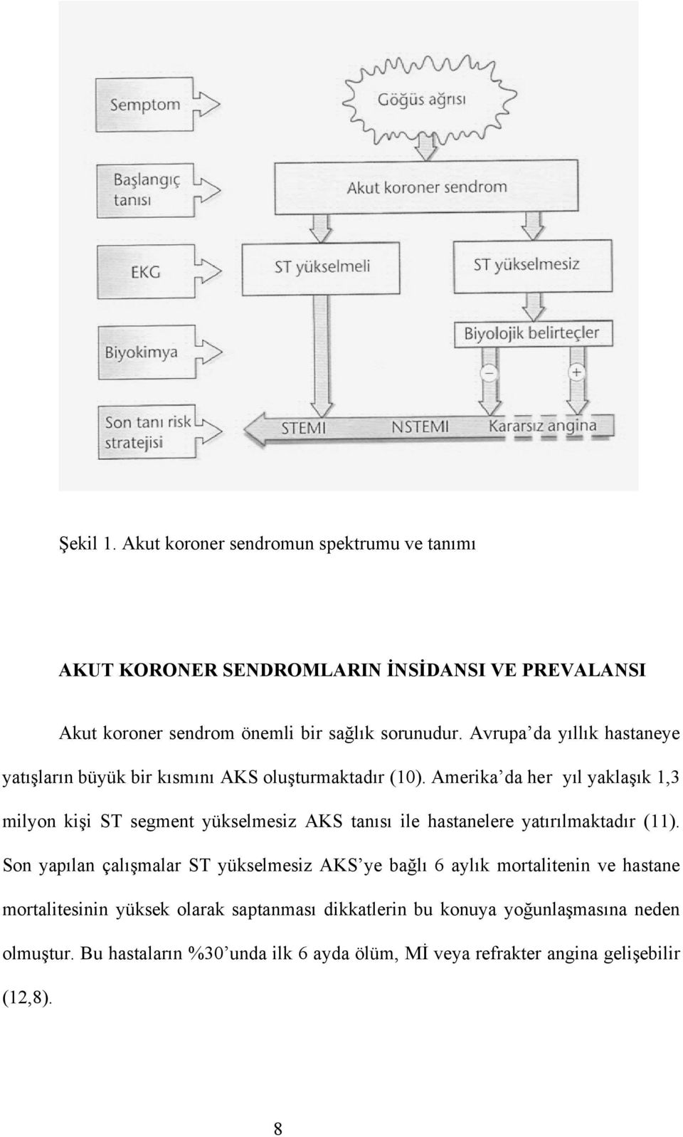 Amerika da her yıl yaklaşık 1,3 milyon kişi ST segment yükselmesiz AKS tanısı ile hastanelere yatırılmaktadır (11).