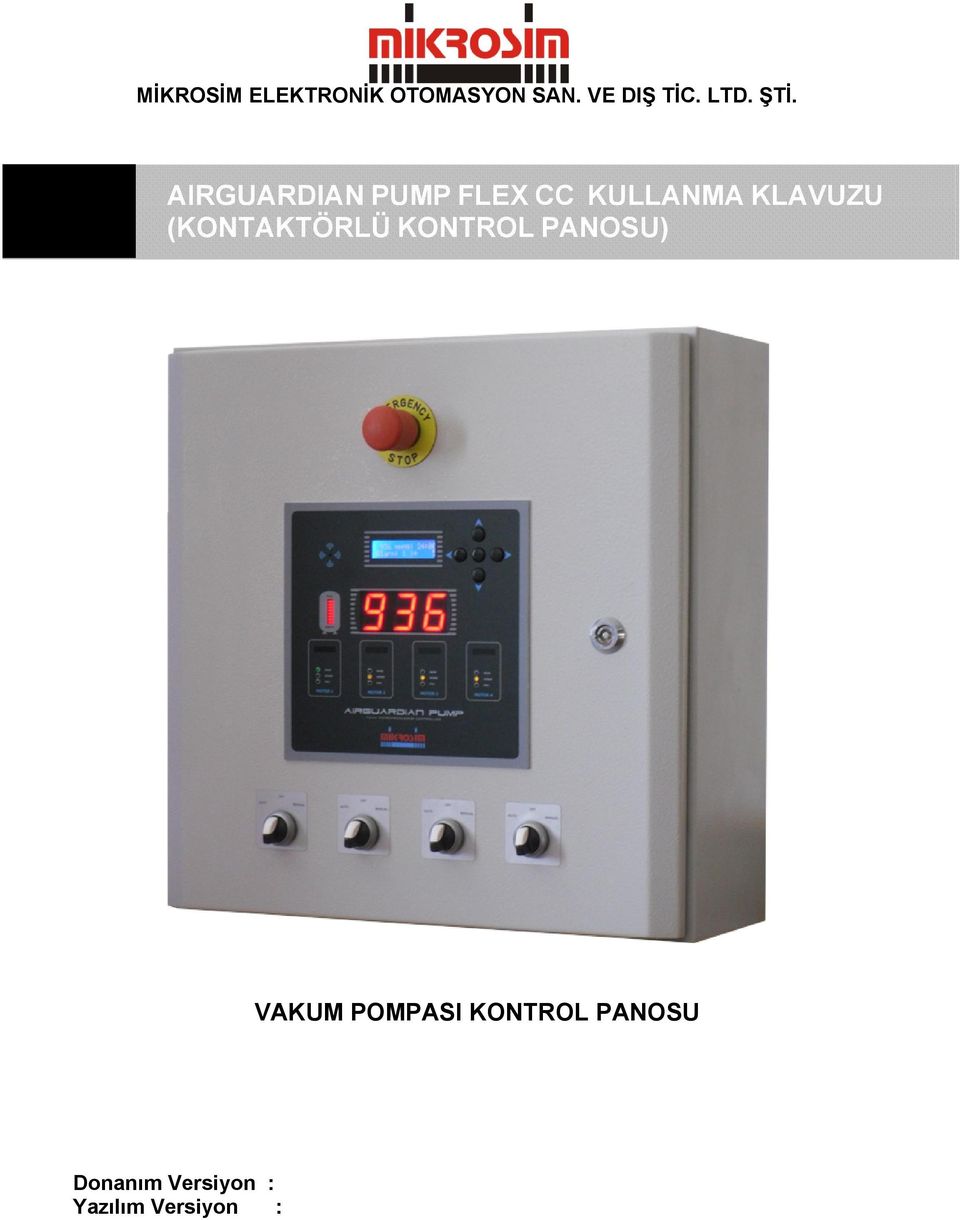 AIRGUARDIAN PUMP FLEX CC KULLANMA KLAVUZU