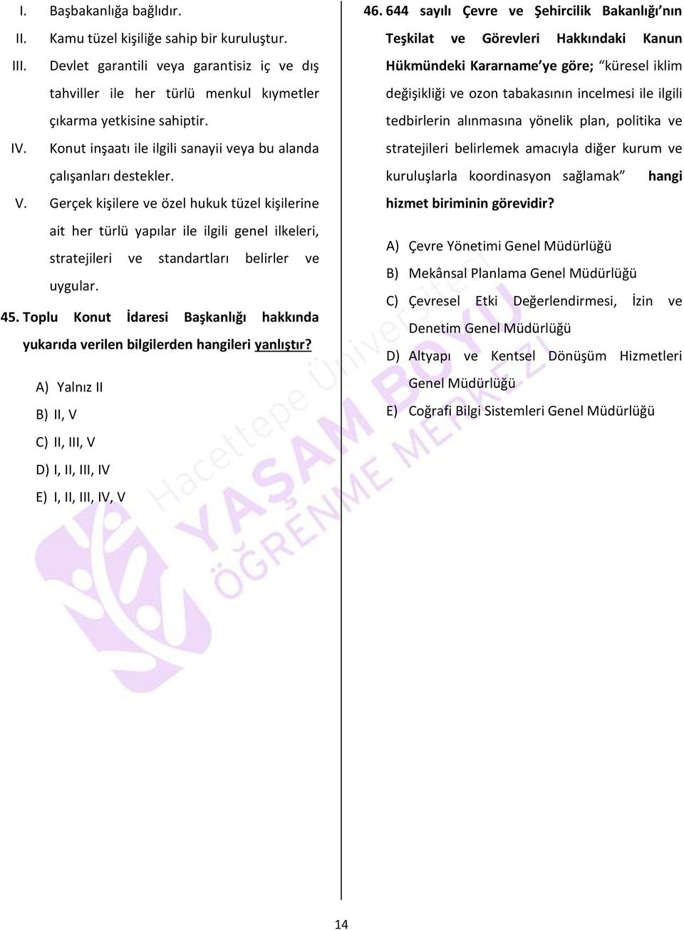 Gerçek kişilere ve özel hukuk tüzel kişilerine ait her türlü yapılar ile ilgili genel ilkeleri, stratejileri ve standartları belirler ve uygular. 45.