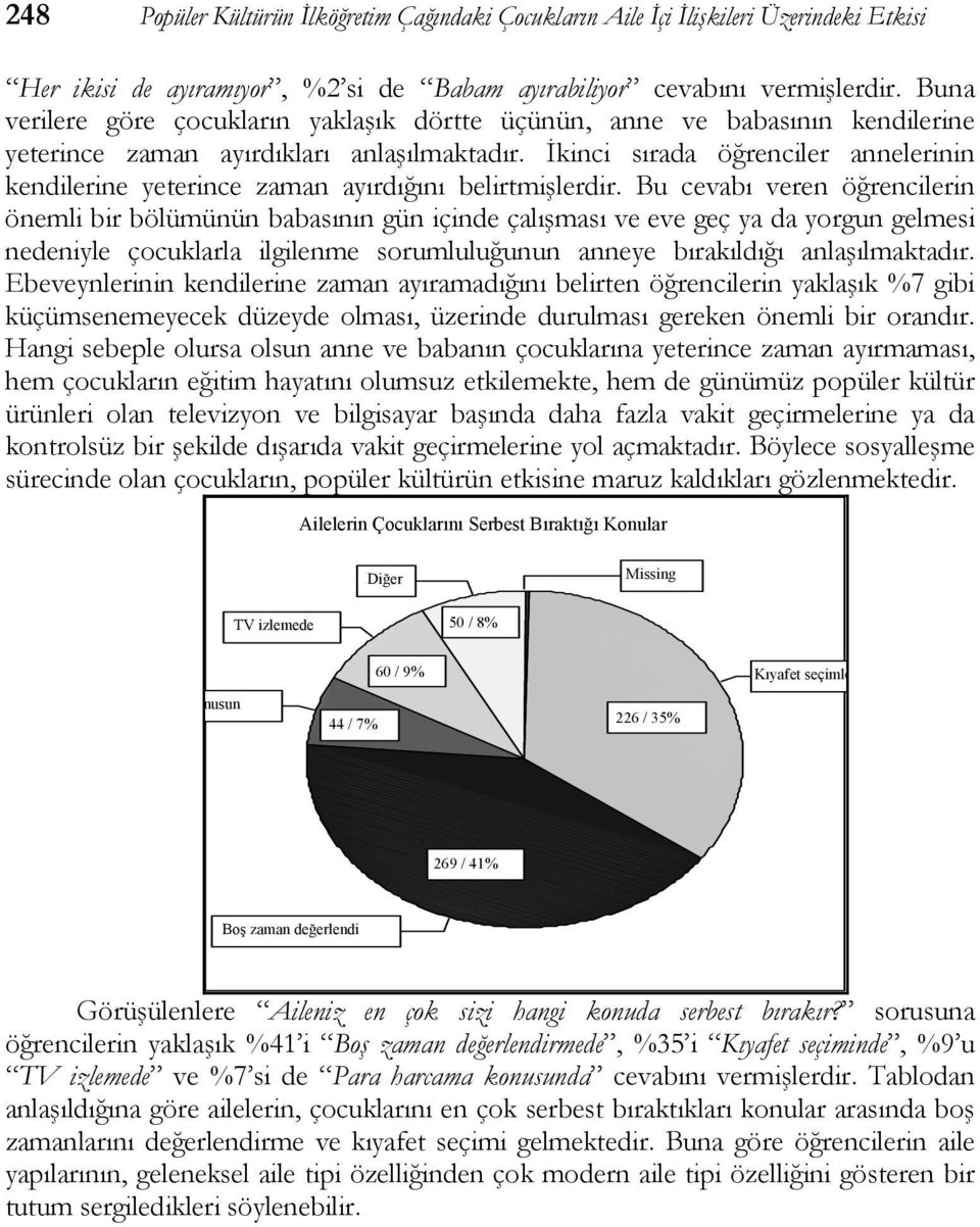 İkinci sırada öğrenciler annelerinin kendilerine yeterince zaman ayırdığını belirtmişlerdir.