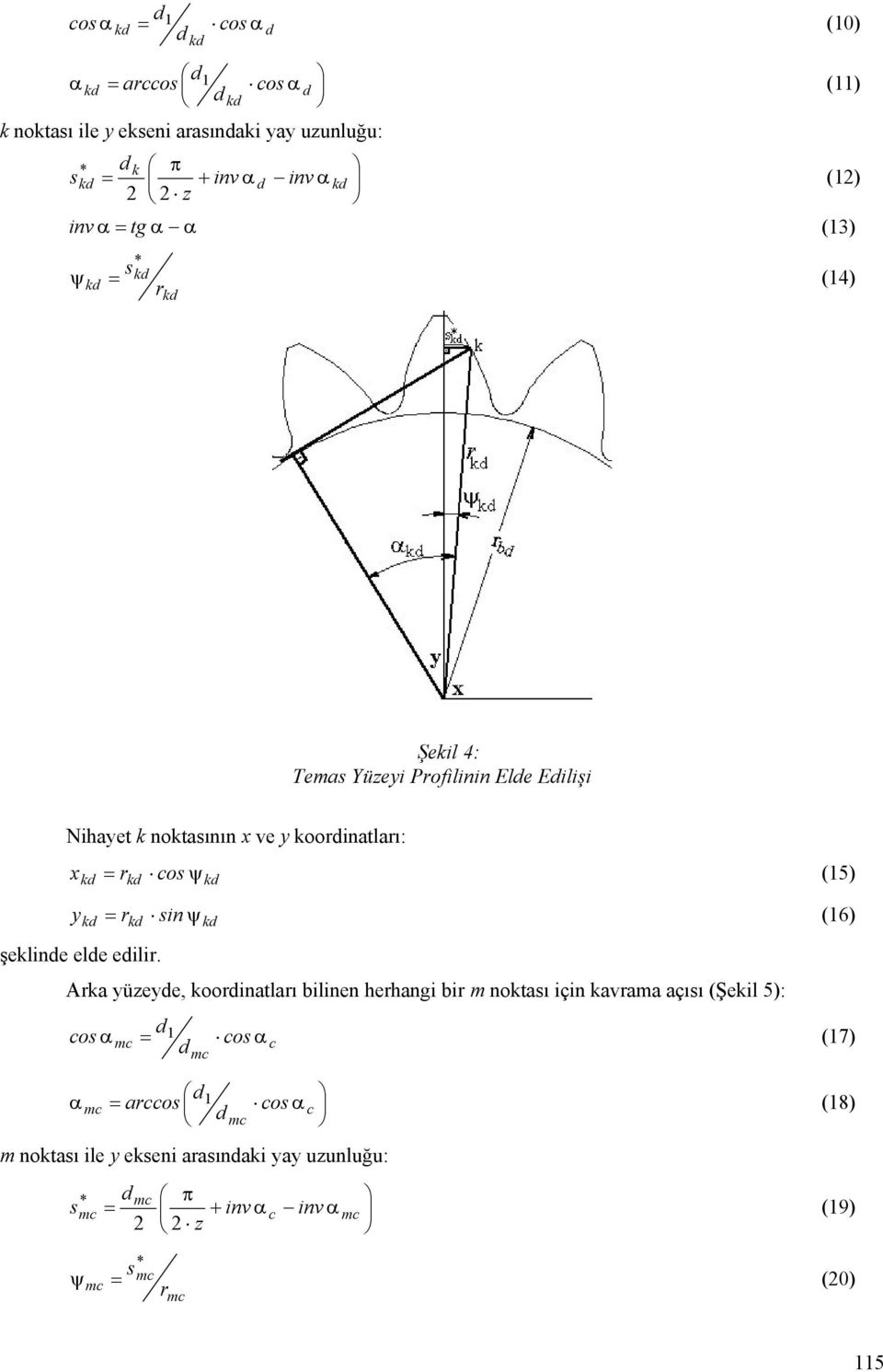 (15) k k k = r sin ψ (16) k şekline ele eilir.
