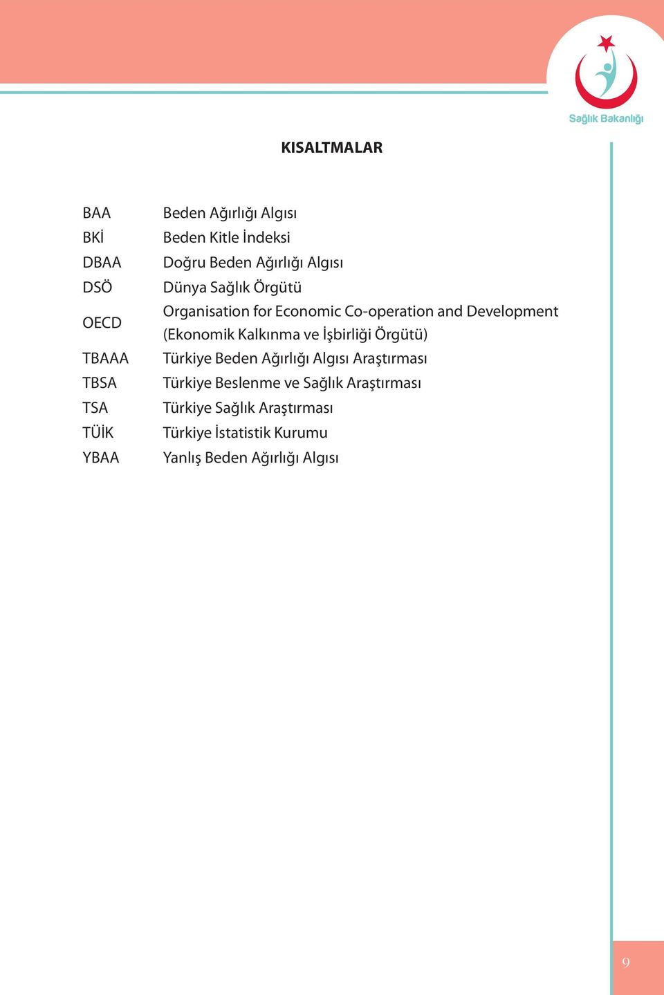 Development (Ekonomik Kalkınma ve İşbirliği Örgütü) Türkiye Beden Ağırlığı Algısı Araştırması Türkiye