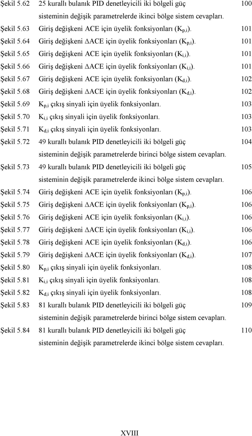 101 Şekil 5.67 Giriş değişkeni ACE için üyelik fonksiyonları (K d,i ). 102 Şekil 5.68 Giriş değişkeni ACE için üyelik fonksiyonları (K d,i ). 102 Şekil 5.69 K p,i çıkış sinyali için üyelik fonksiyonları.