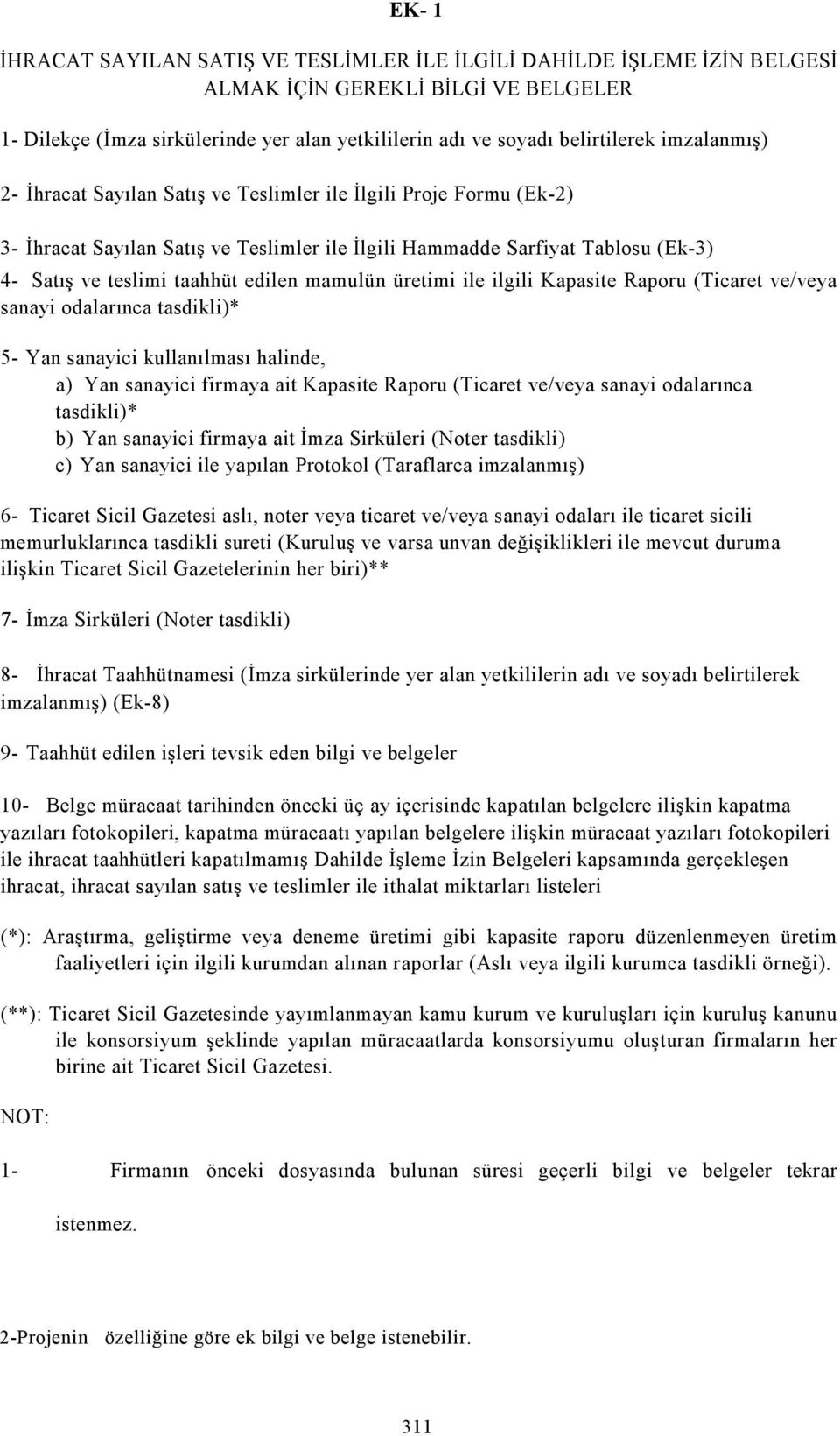 mamulün üretimi ile ilgili Kapasite Raporu (Ticaret ve/veya sanayi odalarınca tasdikli)* 5- Yan sanayici kullanılması halinde, a) Yan sanayici firmaya ait Kapasite Raporu (Ticaret ve/veya sanayi