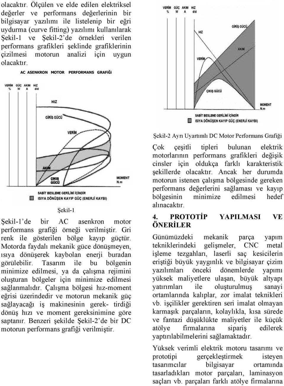 verilen performans grafikleri şeklinde grafiklerinin çizilmesi motorun analizi için uygun  AC ASENKRON MOTOR PERFORMANS GRAFiĞi Şekil-1 Şekil-1 de bir AC asenkron motor performans grafiği örneği