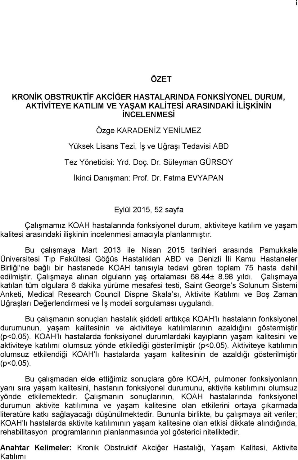Süleyman GÜRSOY İkinci Danışman: Prof. Dr.