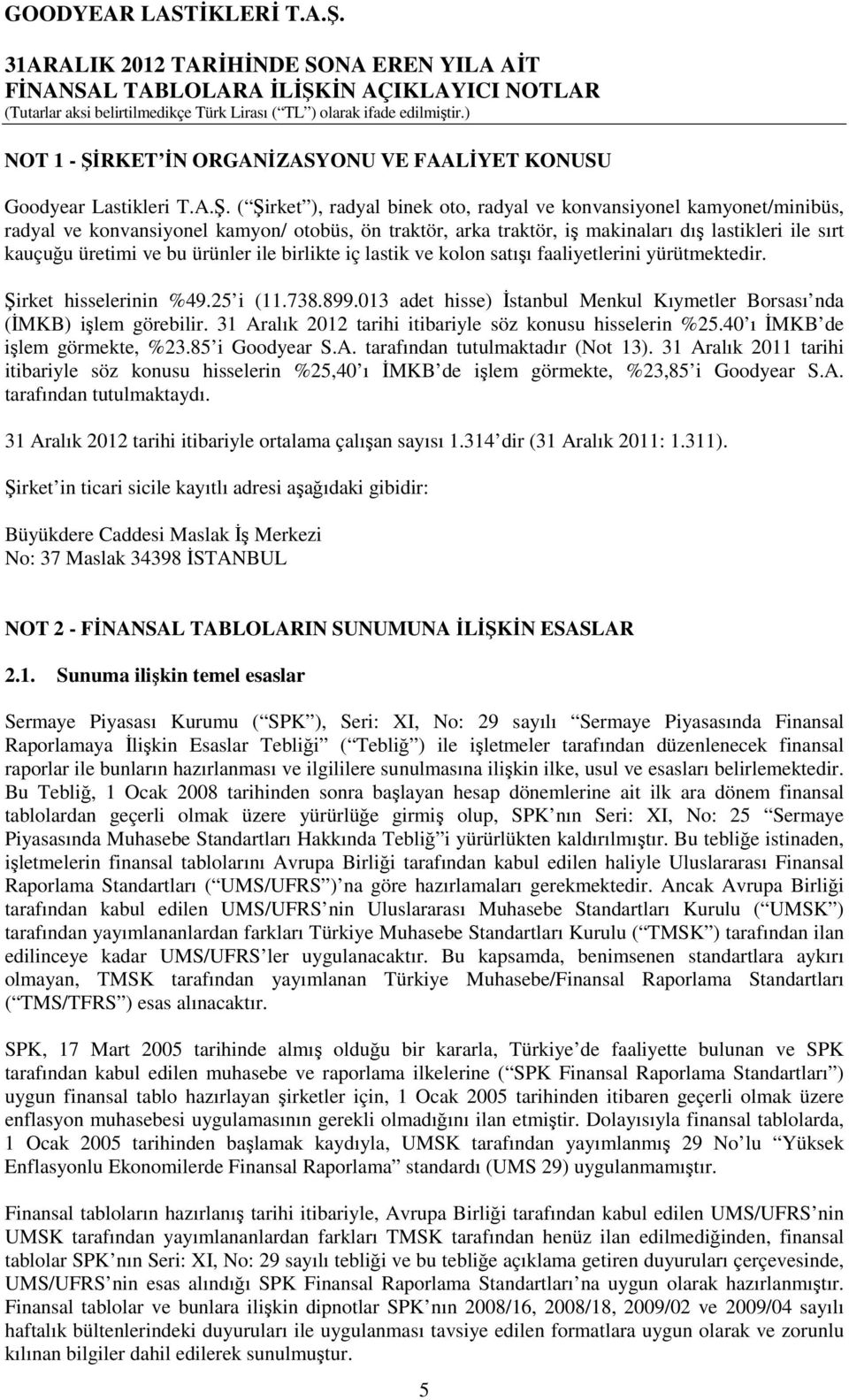 ( Şirket ), radyal binek oto, radyal ve konvansiyonel kamyonet/minibüs, radyal ve konvansiyonel kamyon/ otobüs, ön traktör, arka traktör, iş makinaları dış lastikleri ile sırt kauçuğu üretimi ve bu