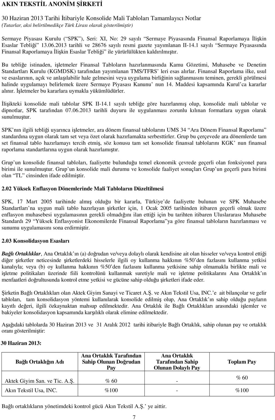 Bu tebliğe istinaden, işletmeler Finansal Tabloların hazırlanmasında Kamu Gözetimi, Muhasebe ve Denetim Standartları Kurulu (KGMDSK) tarafından yayımlanan TMS/TFRS leri esas alırlar.