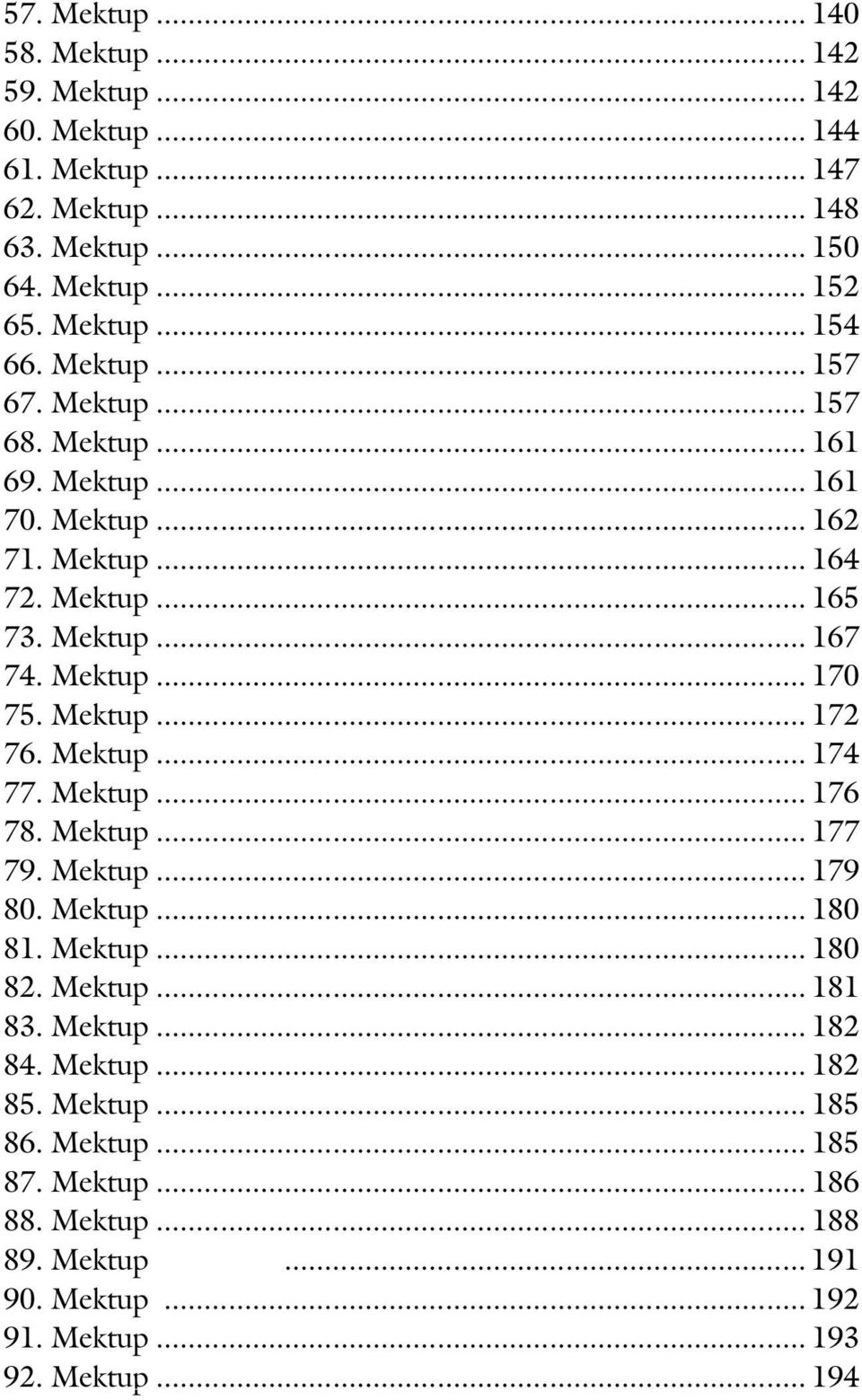 Mek tup... 172 76. Mek tup... 174 77. Mek tup... 176 78. Mek tup... 177 79. Mek tup... 179 80. Mek tup... 180 81. Mek tup... 180 82. Mek tup... 181 83. Mek tup... 182 84.