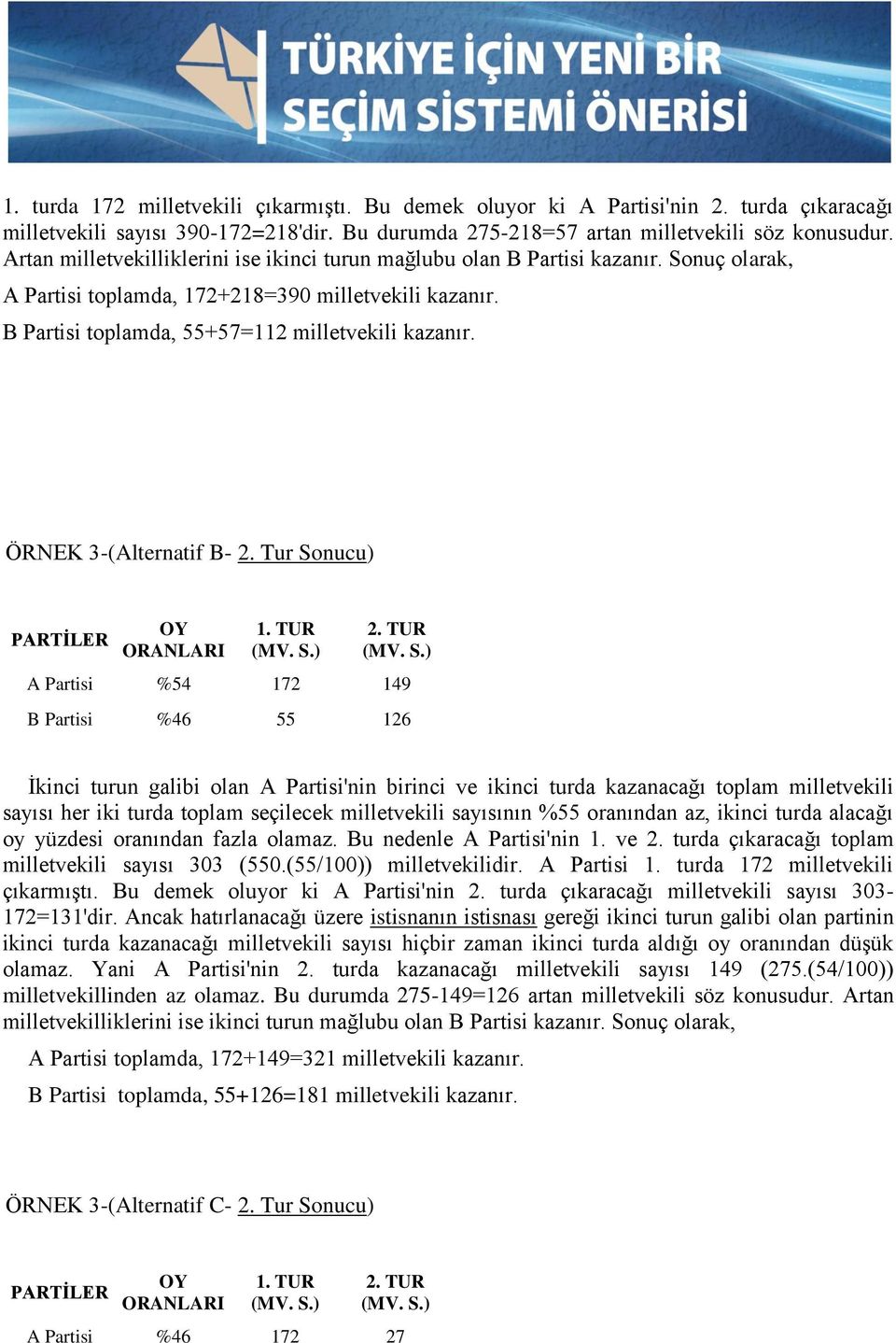 ÖRNEK 3-(Alternatif B- 2.