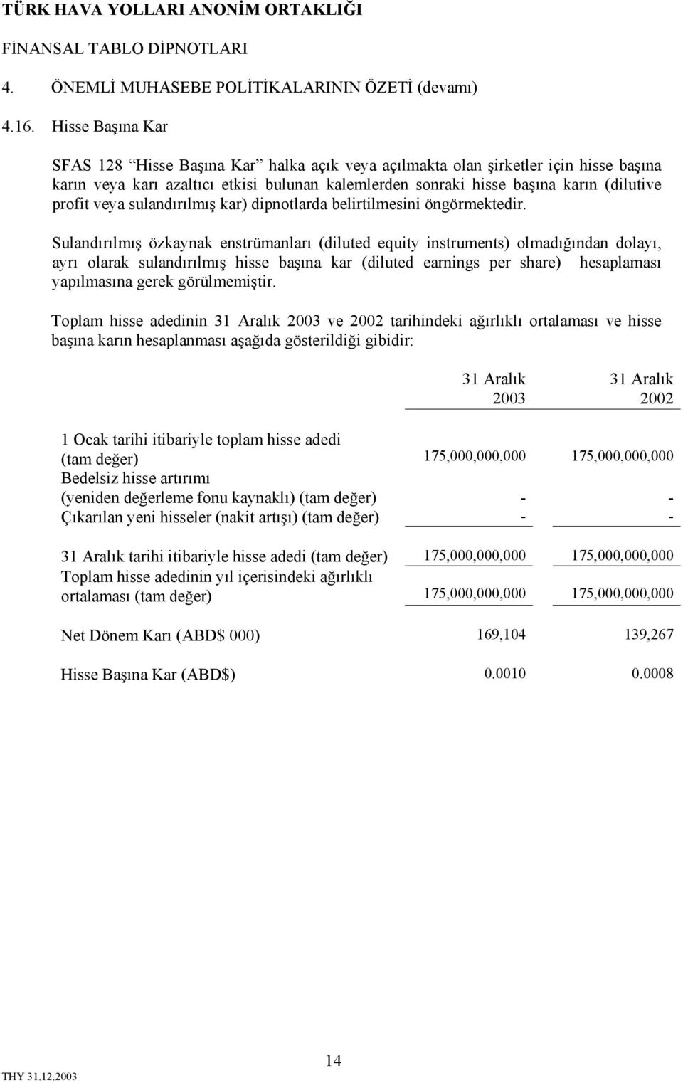 veya sulandırılmış kar) dipnotlarda belirtilmesini öngörmektedir.