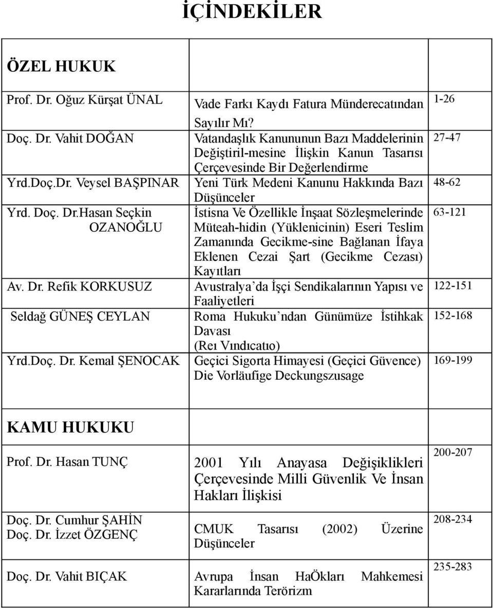 Sözleşmelerinde Müteah-hidin (Yüklenicinin) Eseri Teslim Zamanında Gecikme-sine Bağlanan İfaya Eklenen Cezai Şart (Gecikme Cezası) Kayıtları Avustralya da İşçi Sendikalarının Yapısı ve Faaliyetleri