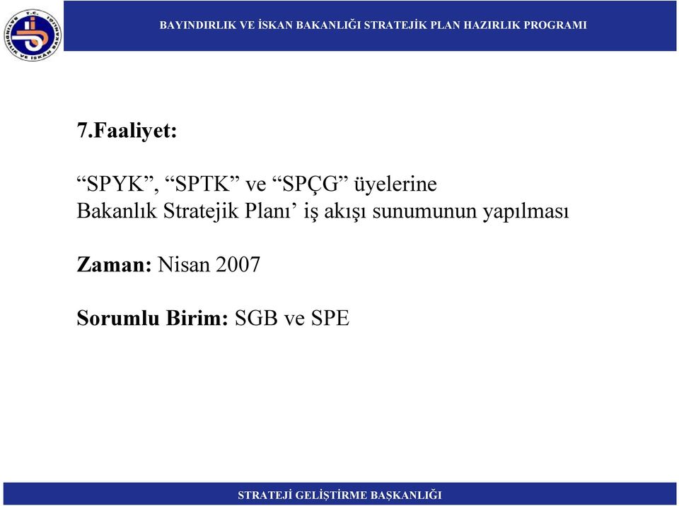 işakışı sunumunun yapılması Zaman: