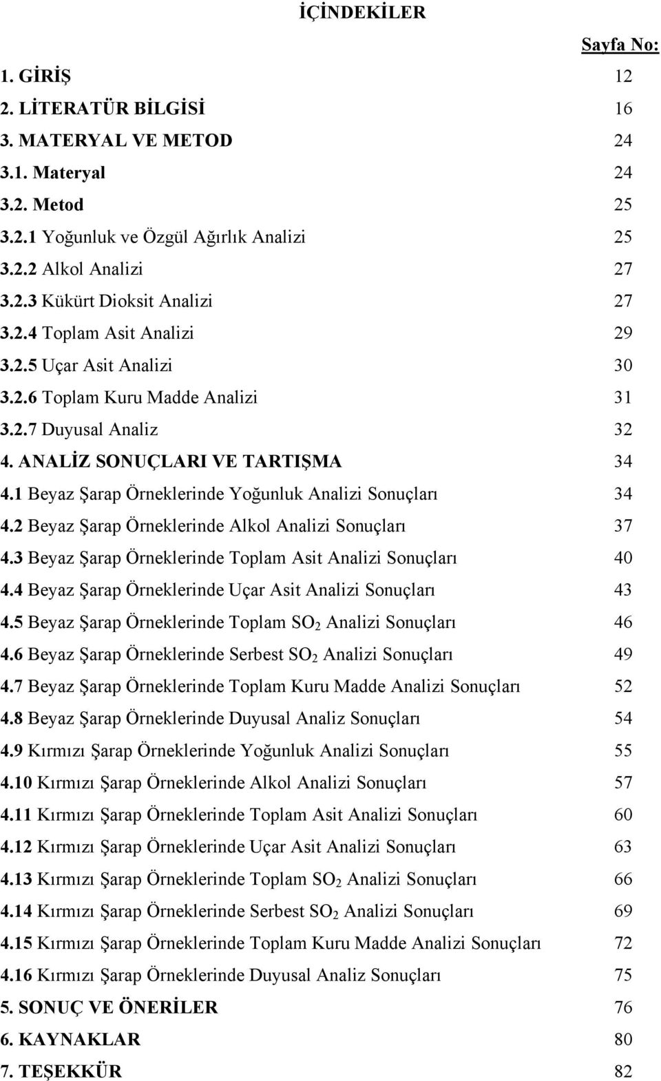 1 Beyaz Şarap Örneklerinde Yoğunluk Analizi Sonuçları 34 4.2 Beyaz Şarap Örneklerinde Alkol Analizi Sonuçları 37 4.3 Beyaz Şarap Örneklerinde Toplam Asit Analizi Sonuçları 40 4.