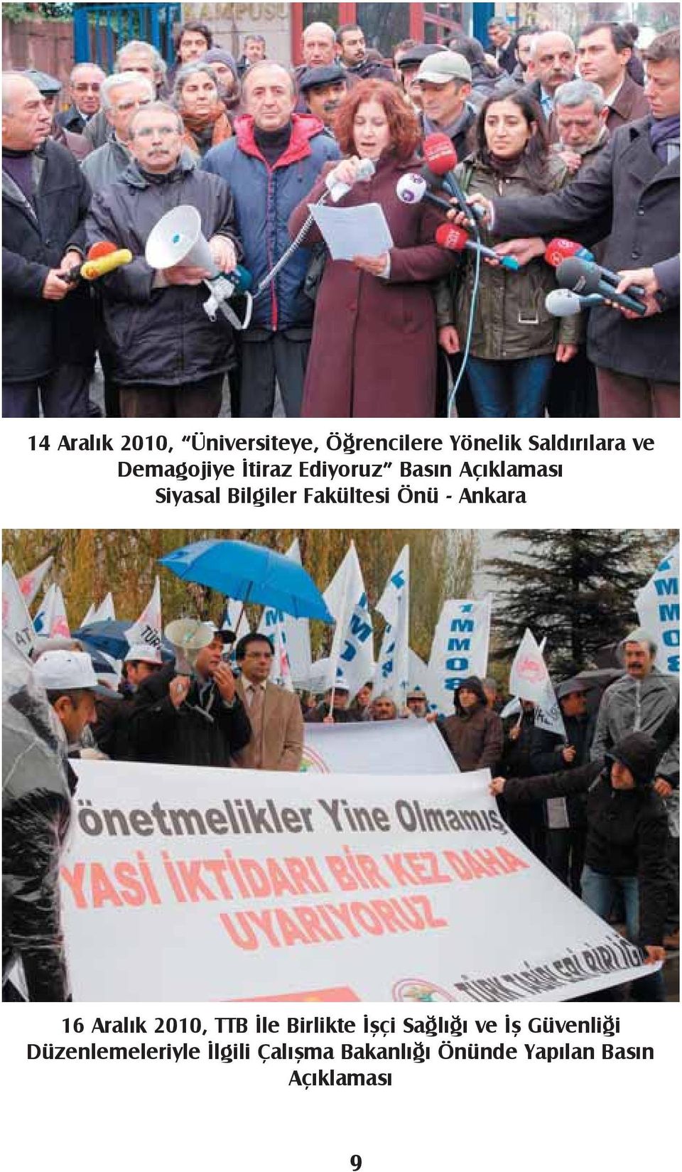 Önü - Ankara 16 Aralık 2010, TTB İle Birlikte İşçi Sağlığı ve İş