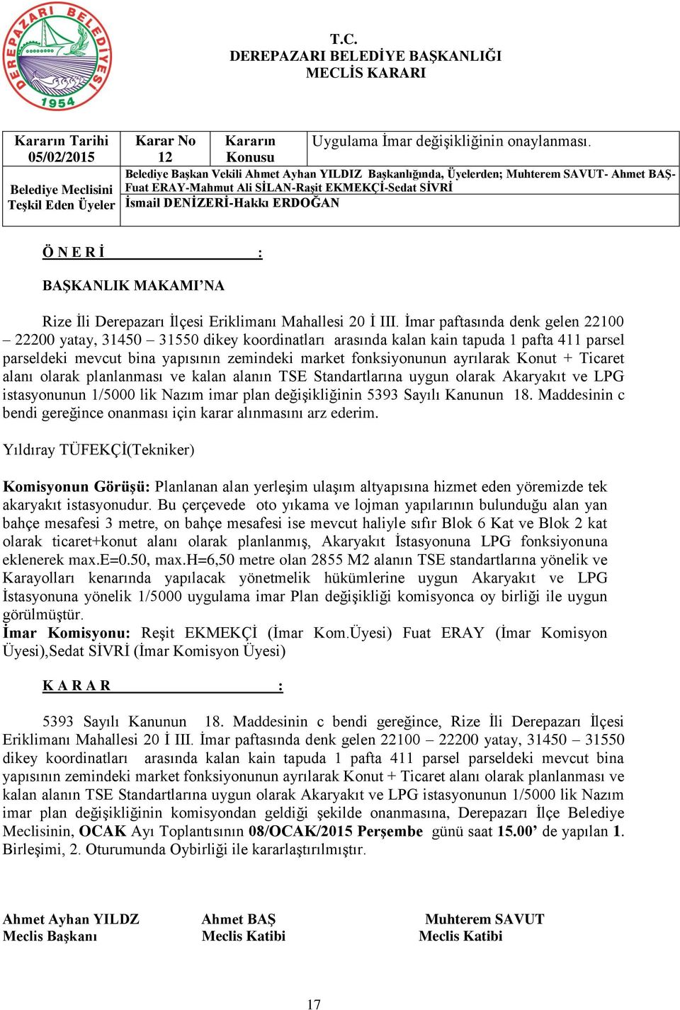 İlçesi Eriklimanı Mahallesi 20 İ III.