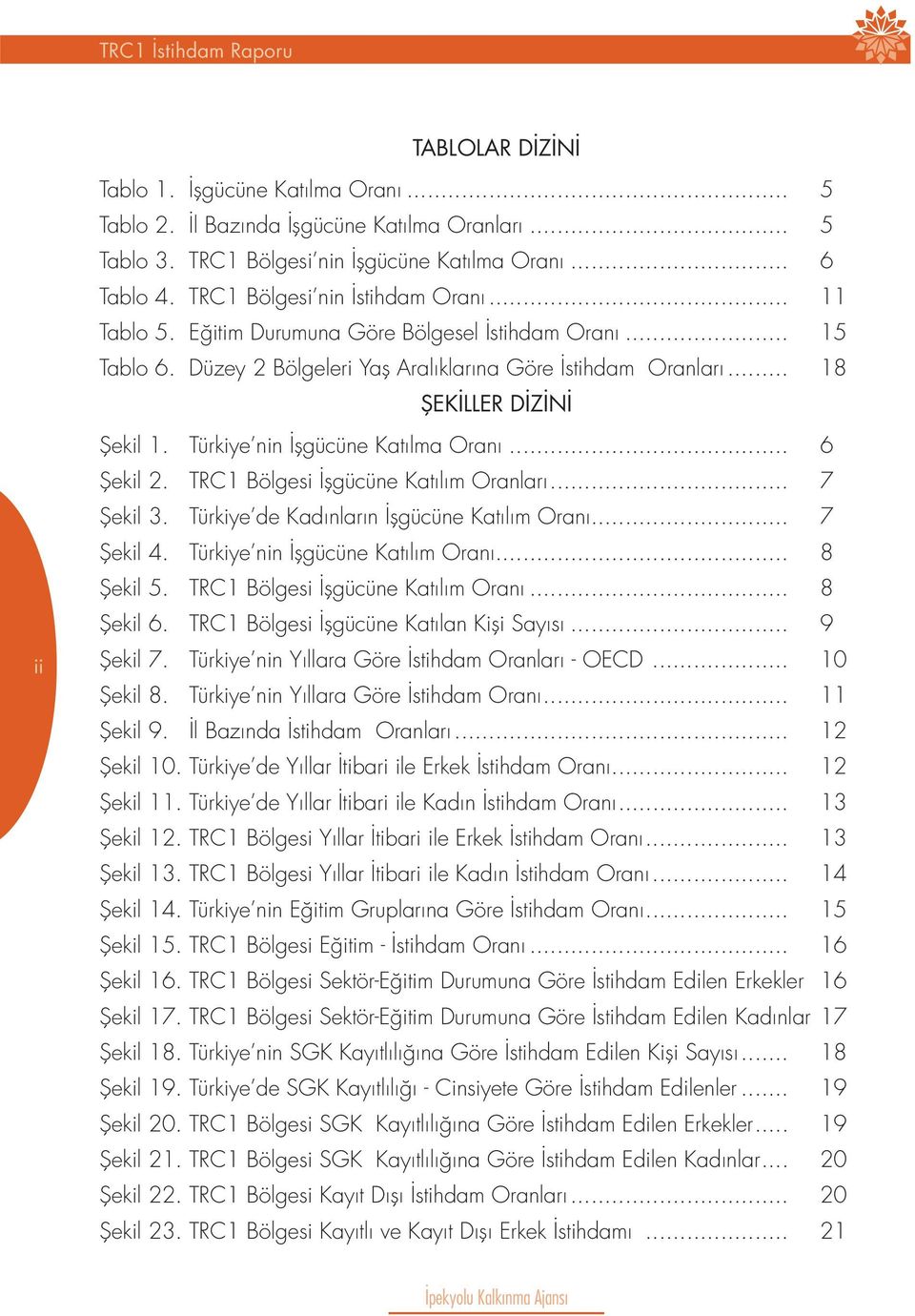 Türkiye nin İşgücüne Katılma Oranı... 6 Şekil 2. TRC1 Bölgesi İşgücüne Katılım Oranları... 7 Şekil 3. Türkiye de Kadınların İşgücüne Katılım Oranı... 7 Şekil 4. Türkiye nin İşgücüne Katılım Oranı.