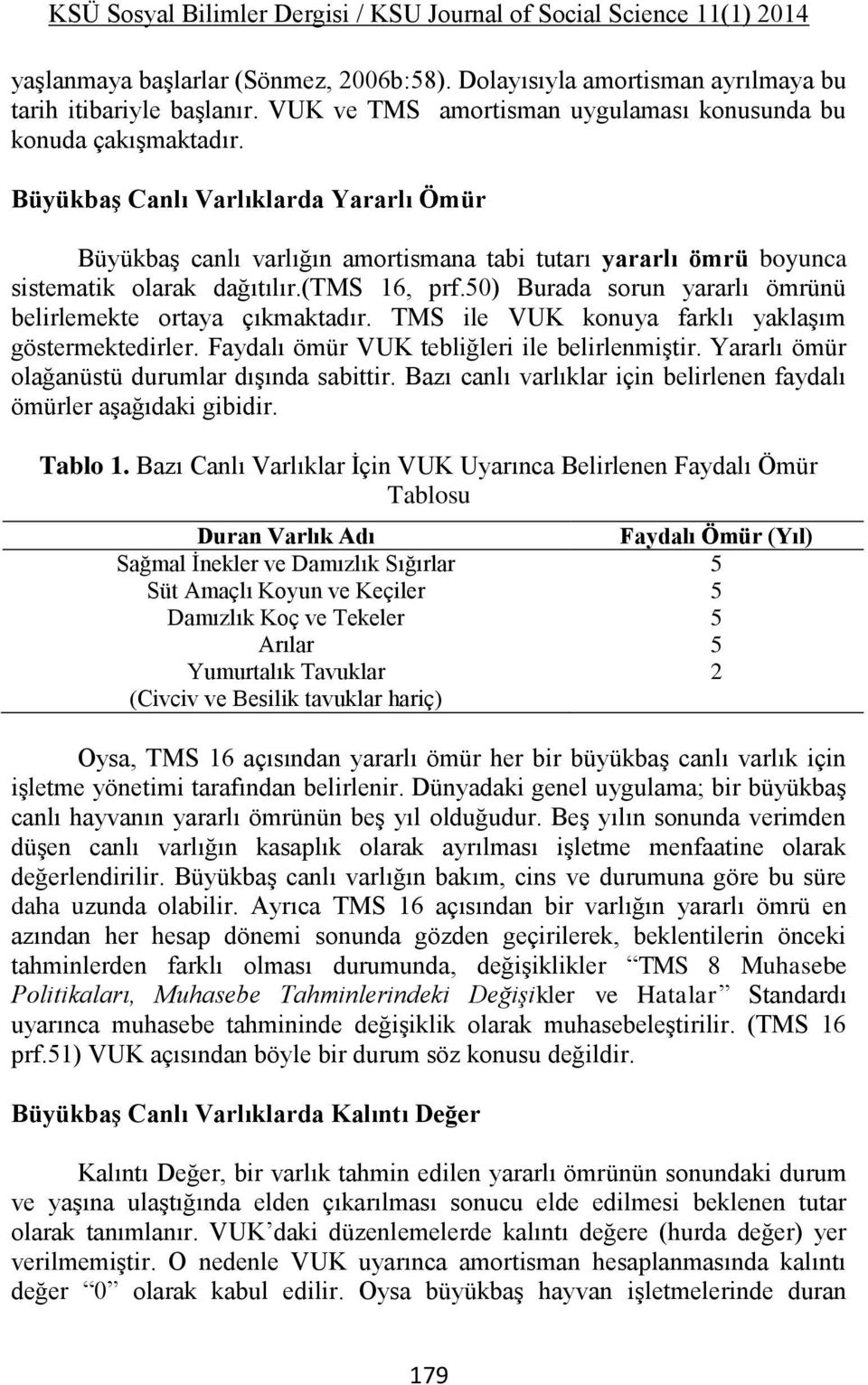 BüyükbaĢ Canlı Varlıklarda Yararlı Ömür Büyükbaş canlı varlığın amortismana tabi tutarı yararlı ömrü boyunca sistematik olarak dağıtılır.(tms 16, prf.