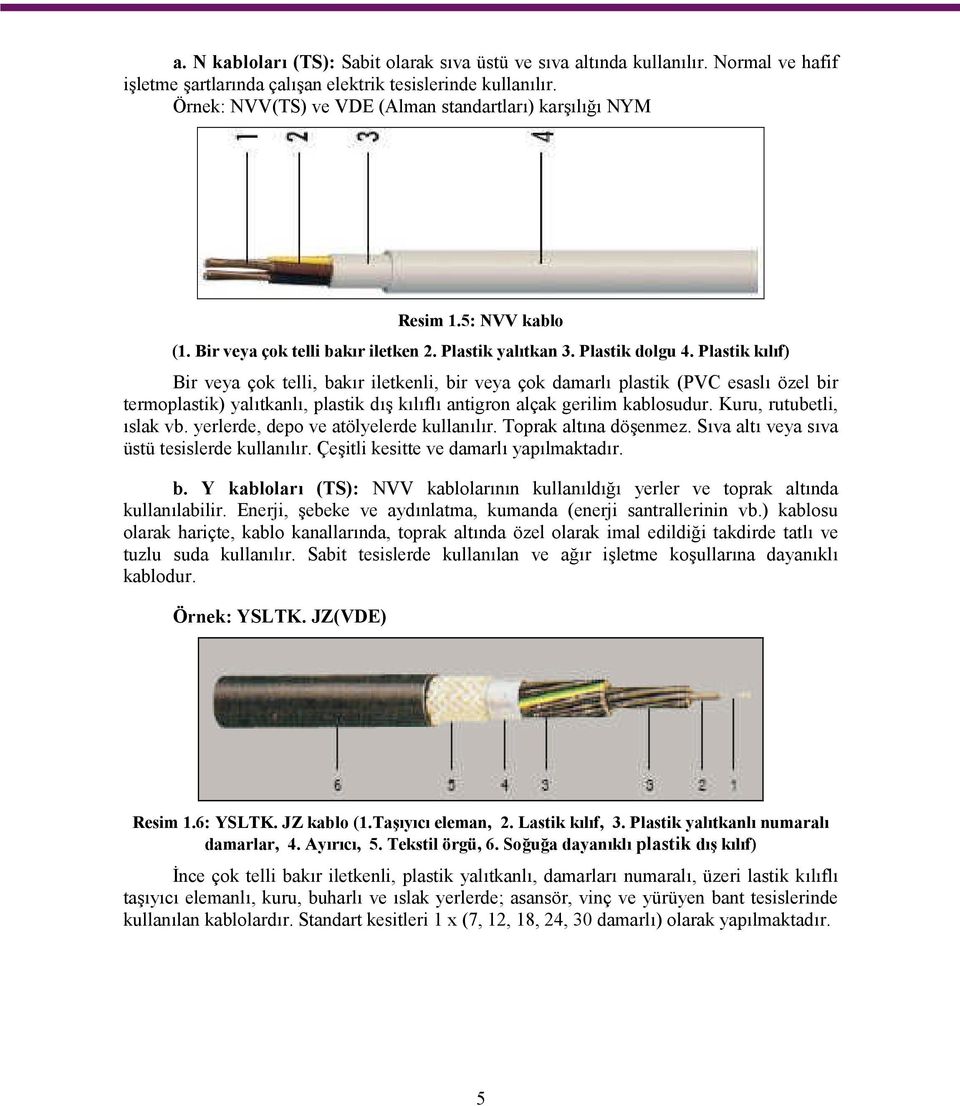 Plastik kılıf) Bir veya çok telli, bakır iletkenli, bir veya çok damarlı plastik (PVC esaslı özel bir termoplastik) yalıtkanlı, plastik dış kılıflı antigron alçak gerilim kablosudur.