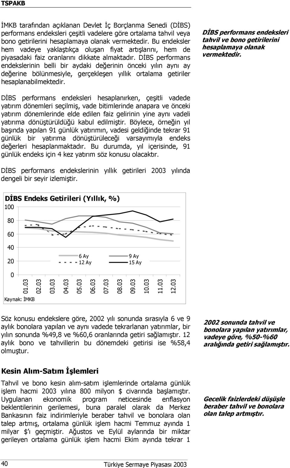 DİBS performans endekslerinin belli bir aydaki değerinin önceki yılın aynı ay değerine bölünmesiyle, gerçekleşen yıllık ortalama getiriler hesaplanabilmektedir.