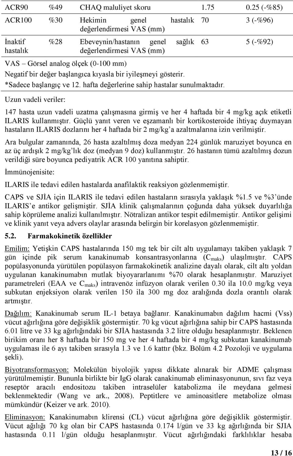 başlangıca kıyasla bir iyileşmeyi gösterir. *Sadece başlangıç ve 12. hafta değerlerine sahip hastalar sunulmaktadır.