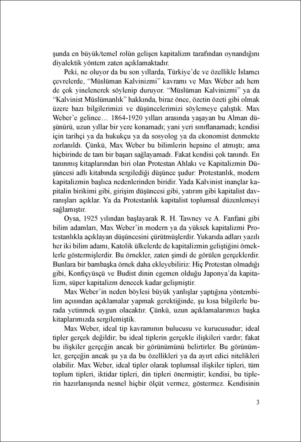 Müslüman Kalvinizmi ya da Kalvinist Müslümanlık hakkında, biraz önce, özetin özeti gibi olmak üzere bazı bilgilerimizi ve düşüncelerimizi söylemeye çalıştık.