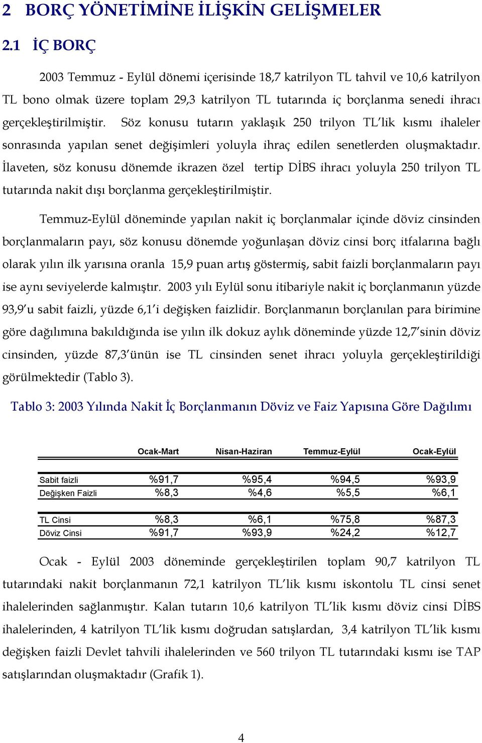 Söz konusu tutarın yaklaşık 250 trilyon TL lik kısmı ihaleler sonrasında yapılan senet değişimleri yoluyla ihraç edilen senetlerden oluşmaktadır.