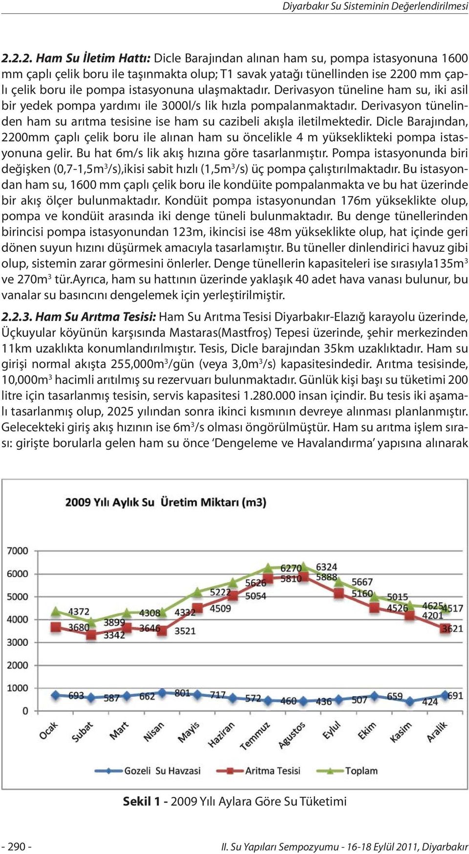 istasyonuna ulaşmaktadır. Derivasyon tüneline ham su, iki asil bir yedek pompa yardımı ile 3000l/s lik hızla pompalanmaktadır.