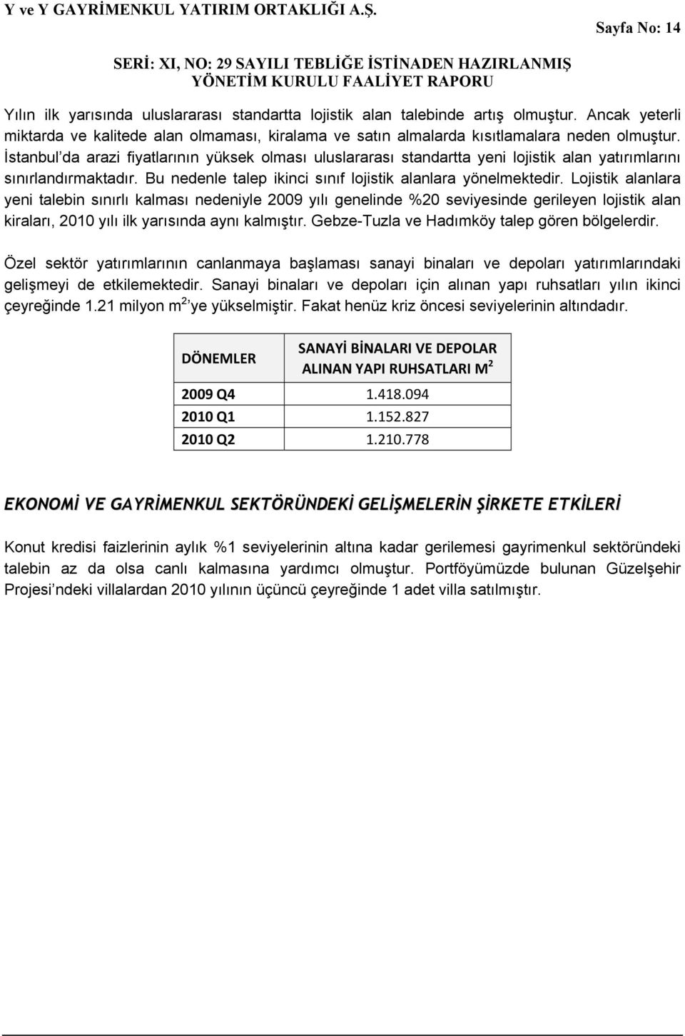 İstanbul da arazi fiyatlarının yüksek olması uluslararası standartta yeni lojistik alan yatırımlarını sınırlandırmaktadır. Bu nedenle talep ikinci sınıf lojistik alanlara yönelmektedir.