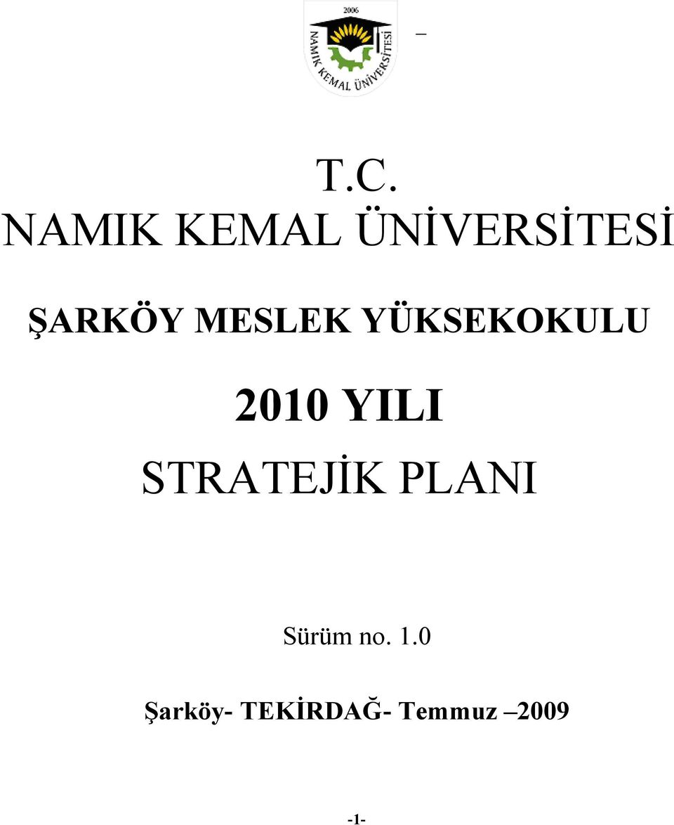 YILI STRATEJĐK PLANI Sürüm no.