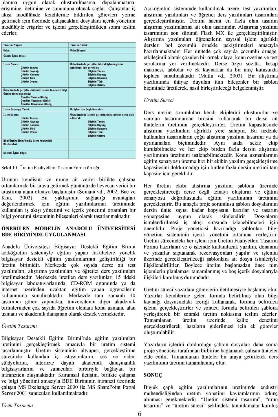 ederler. Açıköğretim sisteminde kullanılmak üzere, test yazılımları, alıştırma yazılımları ve öğretici ders yazılımları tasarımları gerçekleştirilmiştir.