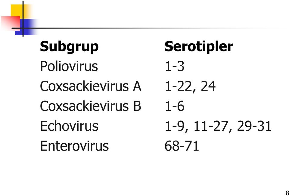 Coxsackievirus B 1-6 Echovirus