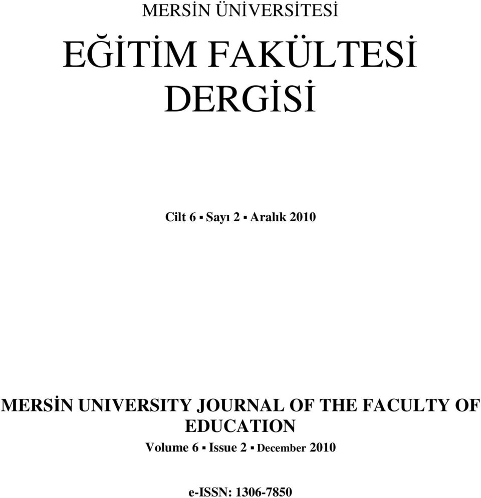UNIVERSITY JOURNAL OF THE FACULTY OF