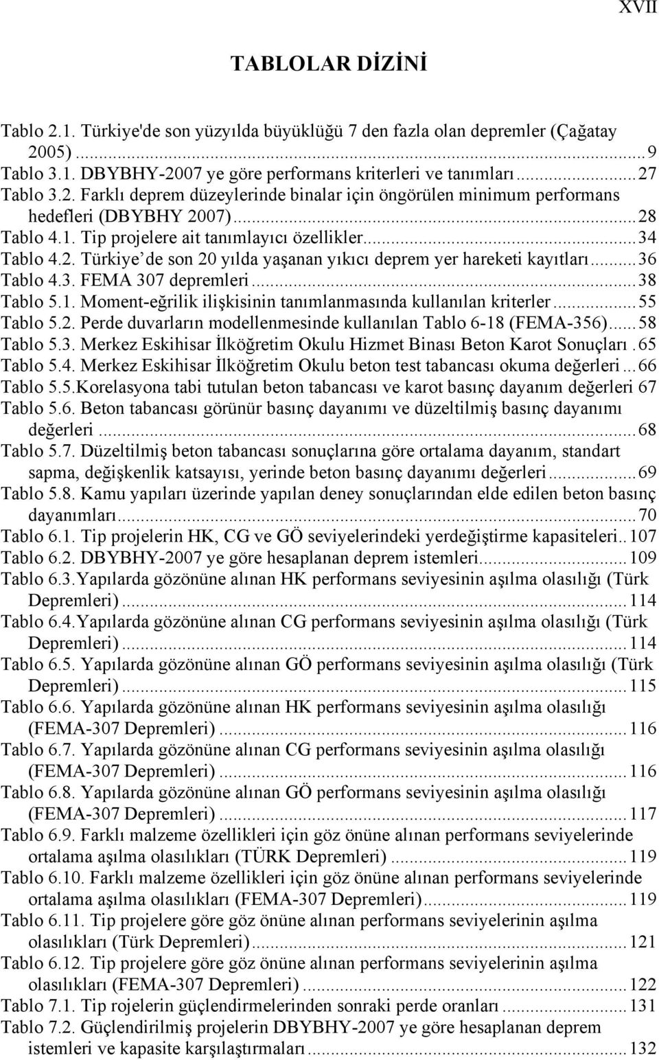 ..55 Tablo 5.2. Perde duvarların modellenmesinde kullanılan Tablo 6-18 (FEMA-356)...58 Tablo 5.3. Merkez Eskihisar İlköğretim Okulu Hizmet Binası Beton Karot Sonuçları.65 Tablo 5.4.