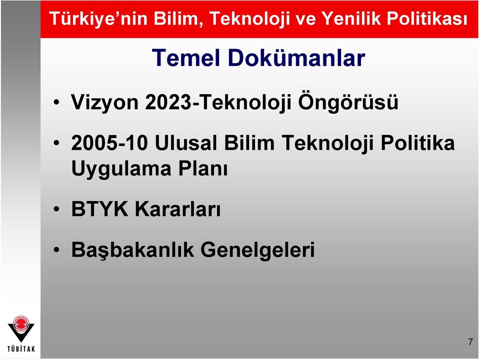 2023-Teknoloji Öngörüsü 2005-10 Ulusal Bilim