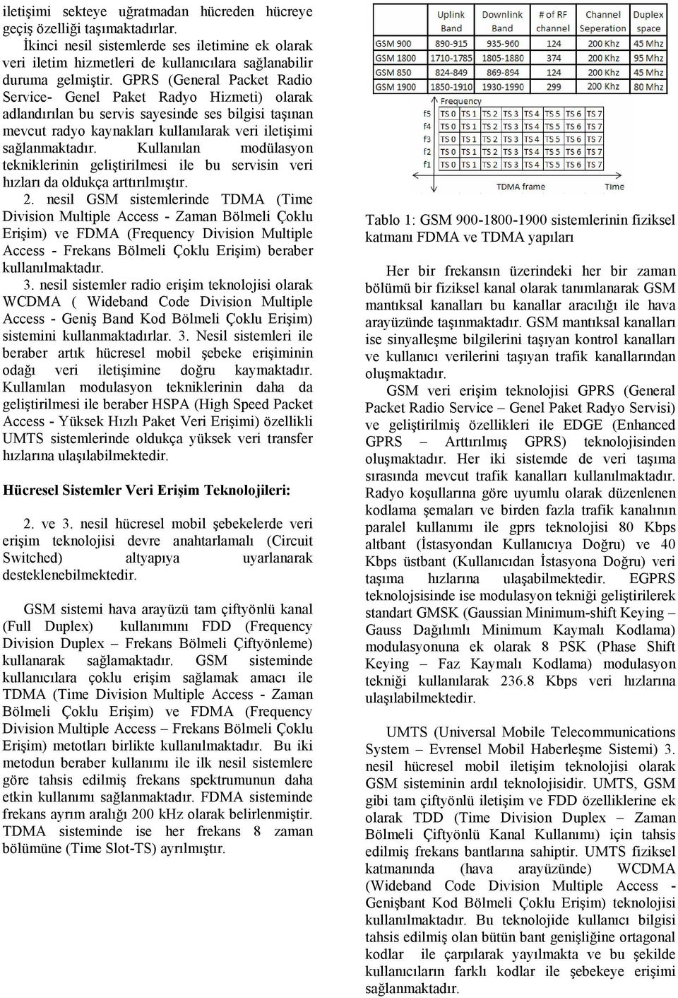 Kullanılan modülasyon tekniklerinin geliştirilmesi ile bu servisin veri hızları da oldukça arttırılmıştır. 2.