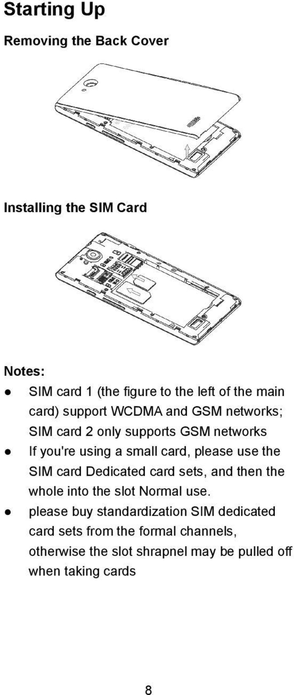 please use the SIM card Dedicated card sets, and then the whole into the slot Normal use.