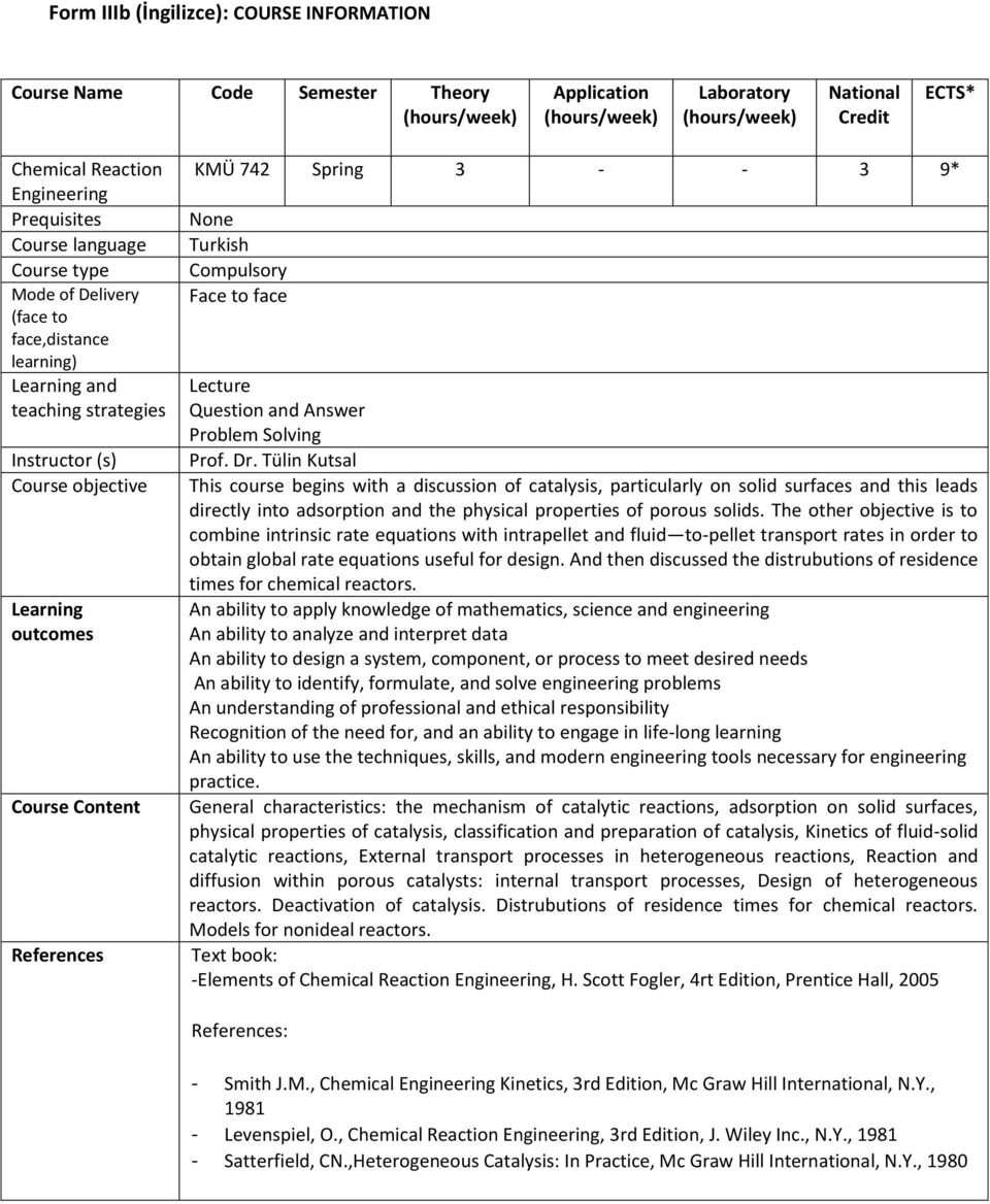 KMÜ 742 Spring 3 - - 3 9* None Turkish Compulsory Face to face Lecture Question and Answer Problem Solving Prof. Dr.