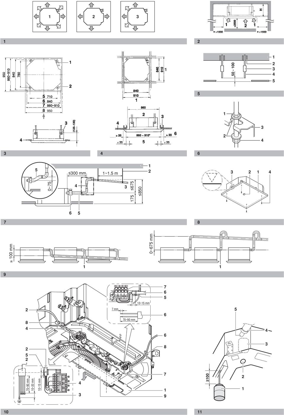 mm 9 0 8 7 mm 70~90 mm 0~ mm 7