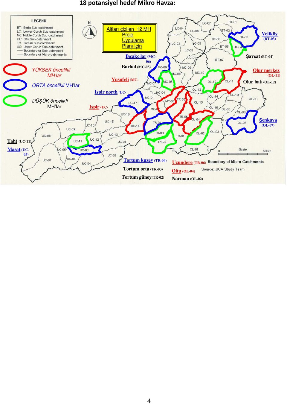 Bıçakçılar (MC- 06) Barhal (MC-05) Ispir north (UC- 17) Ispir (UC- 14) Yusufeli (MC- 03) Veliköy (BT-03) Şavşat