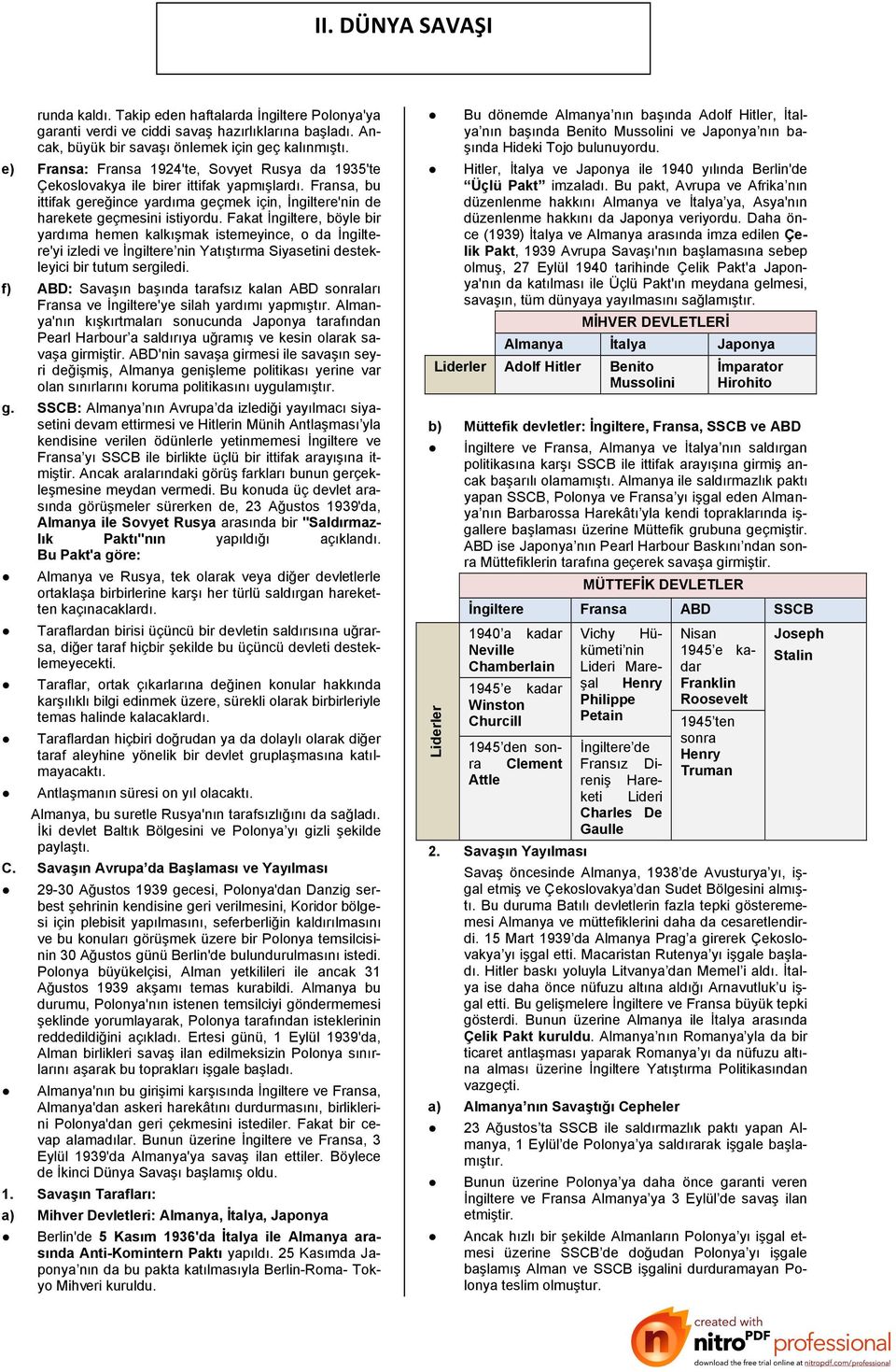 Fakat İngiltere, böyle bir yardıma hemen kalkışmak istemeyince, o da İngiltere'yi izledi ve İngiltere nin Yatıştırma Siyasetini destekleyici bir tutum sergiledi.