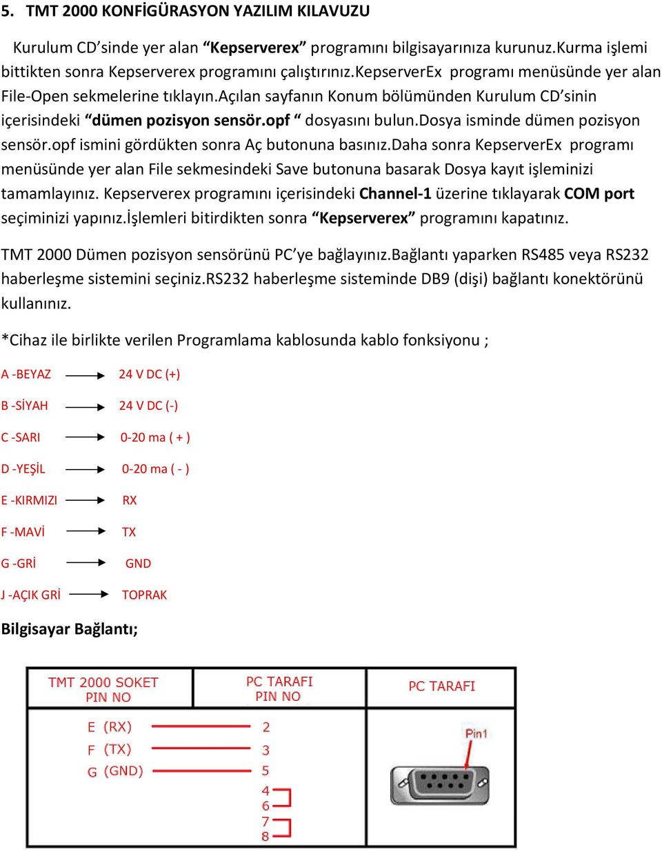 dosya isminde dümen pozisyon sensör.opf ismini gördükten sonra Aç butonuna basınız.