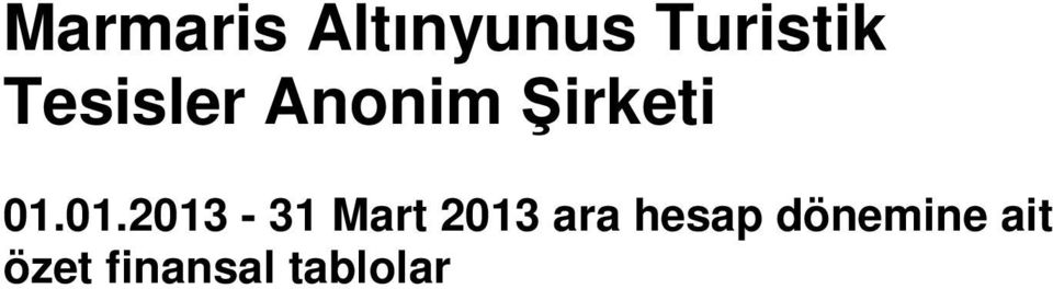 01.2013-31 Mart 2013 ara hesap