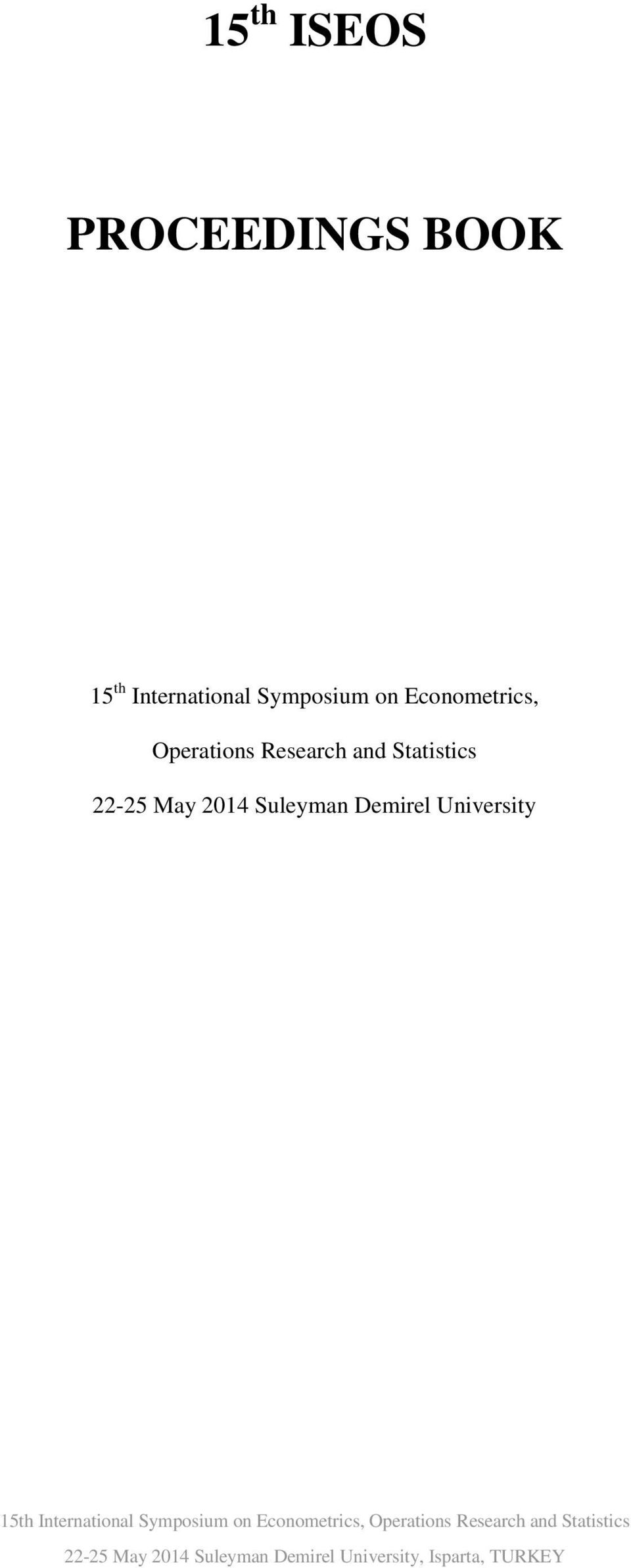 Demirel University 15th International Symposium on  Demirel University,