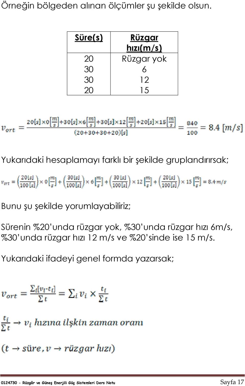 gruplandırırsak; Bunu şu şekilde yorumlayabiliriz; Sürenin %20 unda rüzgar yok, %30 unda rüzgar hızı