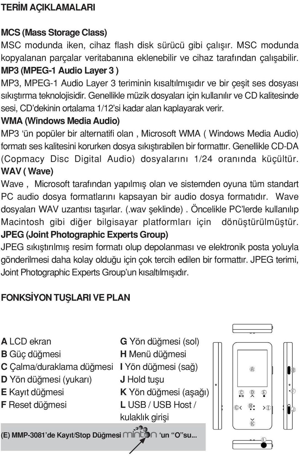 Genellikle müzik dosyalar için kullan l r ve CD kalitesinde sesi, CD dekinin ortalama 1/12 si kadar alan kaplayarak verir.